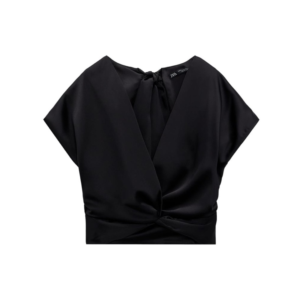 Zara cropped satin top